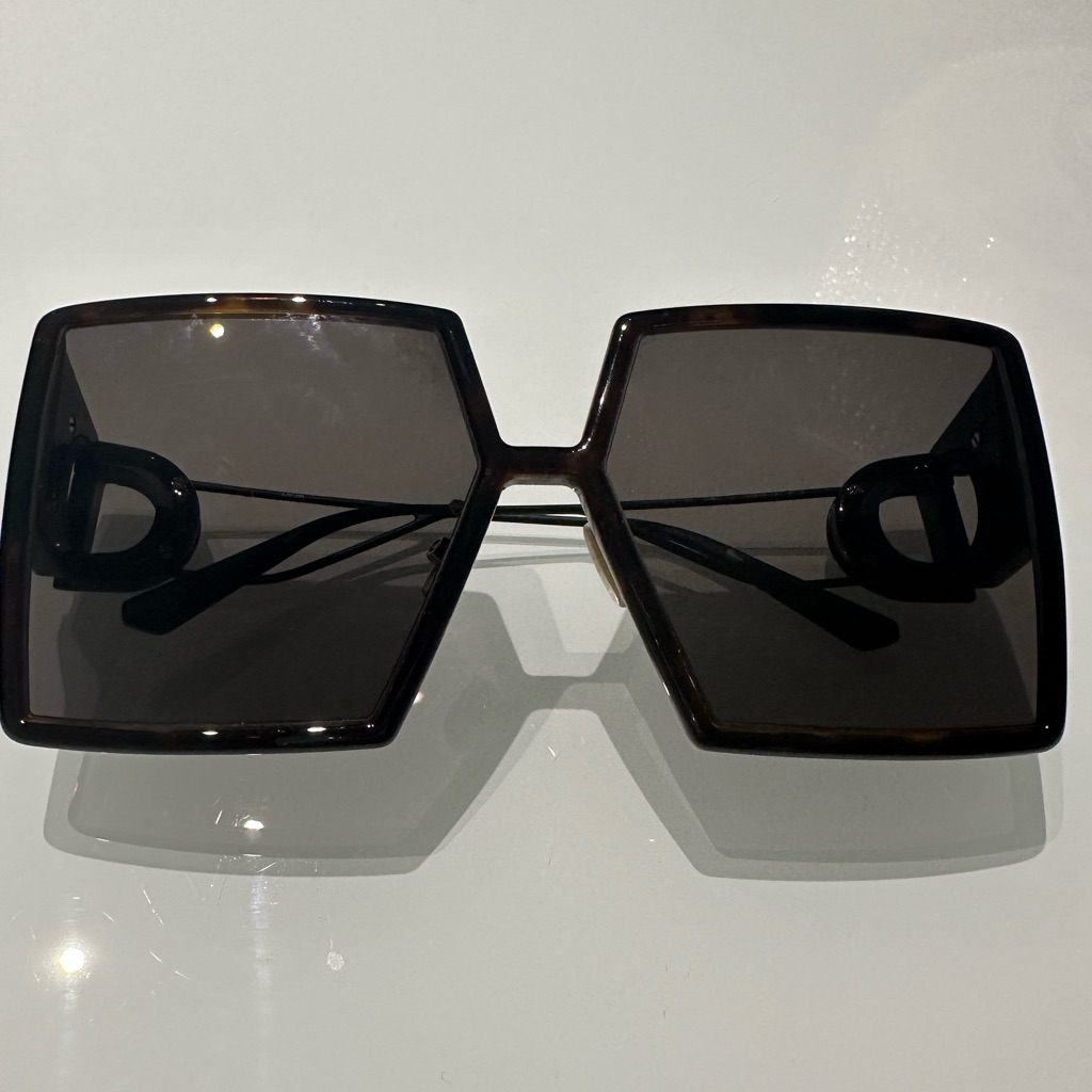 Christian Dior Black Tortoise Square Sunglasses
